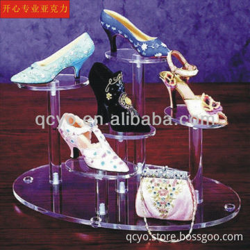 Hot Sale!QCY-Z-H037 fashionable and high quality clear acrylic shoes display shelf